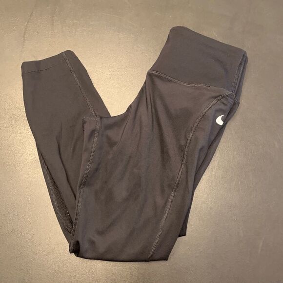 Nike Women's Pull On Back Leg Sheer Dri-Fit Leggings Active Pants Black Small - Picture 1 of 6